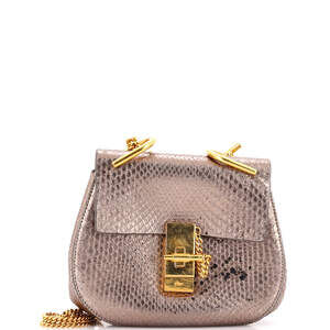 Chloe Mini Drew Crossbody Bag Python